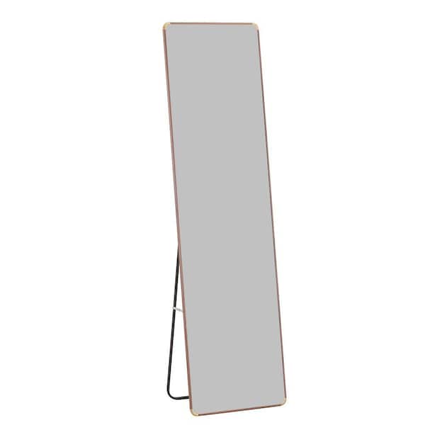 Brown 16.5 in W x 60 in. H Farmhose Rectangle Glass Framed Mirror Wall Mirror Wall Decor Mirror