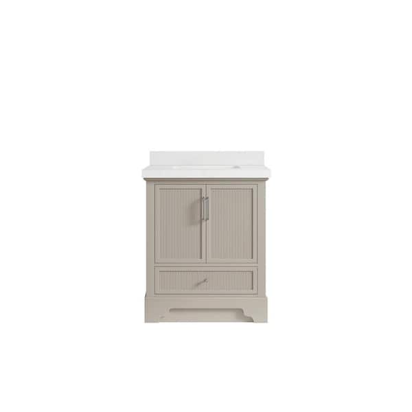 Willow Collections Alys 30 in. W x 22 in. D x 36 in. H Single Sink Bath Vanity Center in Fine Grain with 2" Empira Quartz Top