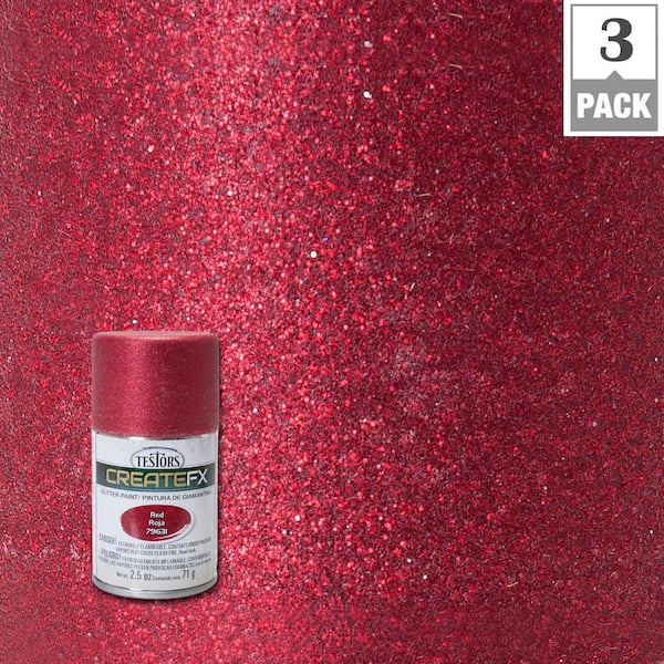 Testors CreateFX 2.5 oz. Red Glitter Spray Paint (3-Pack)