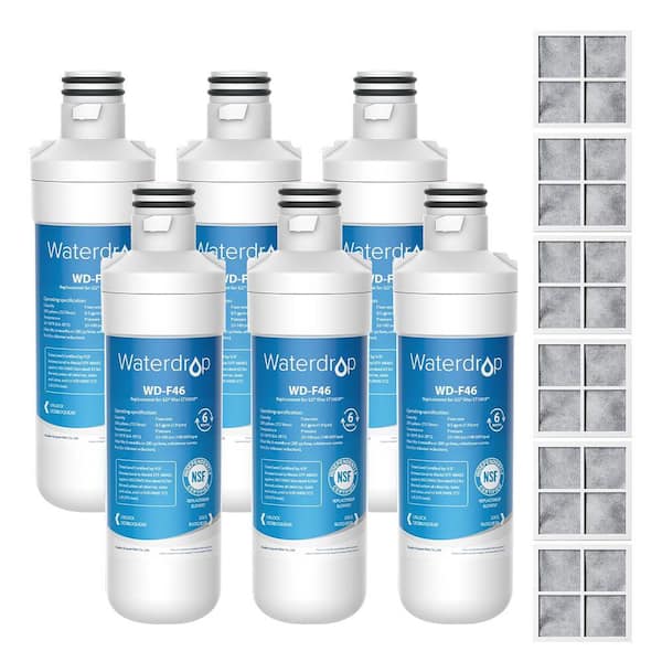 Waterdrop WD-LT1000PF Replacement for LG LT1000P®/PC/PCS ThinQ Refrigerator Water Filter and air Filter, 6 Combo