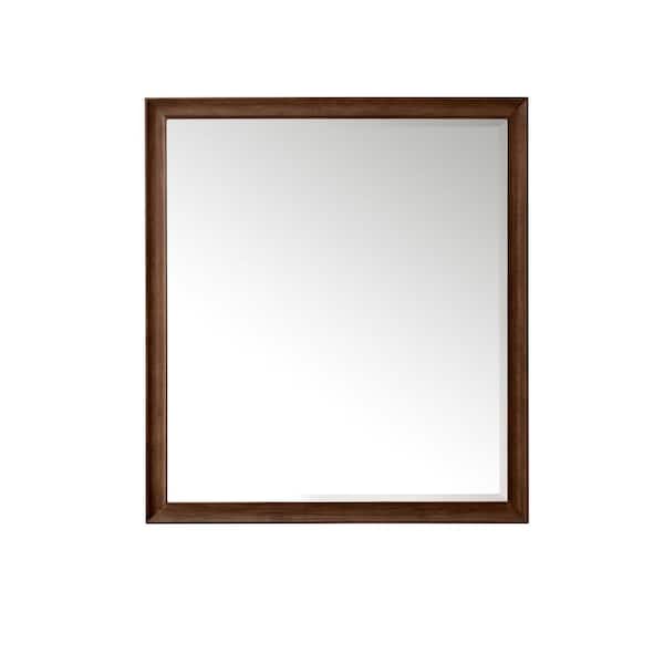 James Martin Vanities Glenbrook 36.0 in. W x 40.0 in. H Rectangular Framed Wall Mount Bathroom Vanity Mirror in Mid-Century Walnut