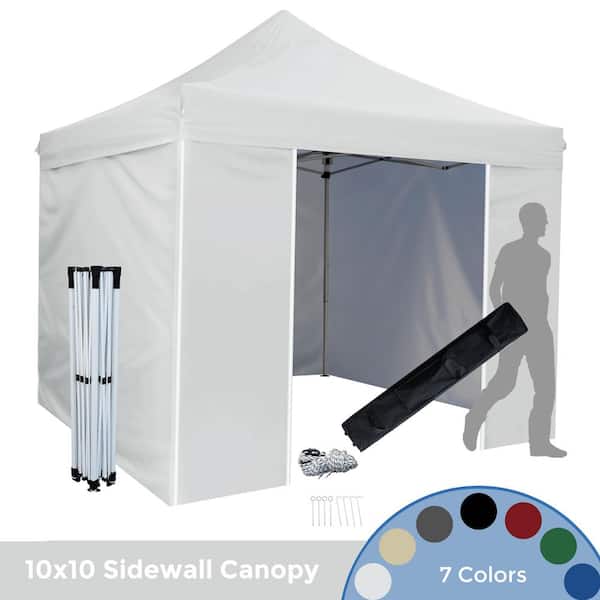 TopCamp Pop up Canopy Tent with Wall, 10 x 10 ft Heavy Duty Outdoor  Commercial Waterproof Tents with 4 Removable Walls Instant Sun Shelter  (Beige 10x10 EZ)