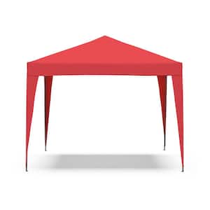 Clearbrook 10 ft. x 10 ft. Red Outdoor Easy Pop-Up Tent with Adjustable Legs