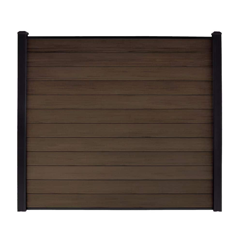 CREATIVE SURFACES 6 ft. x 6 ft. Composite Fence Series Mocha Brushed ...