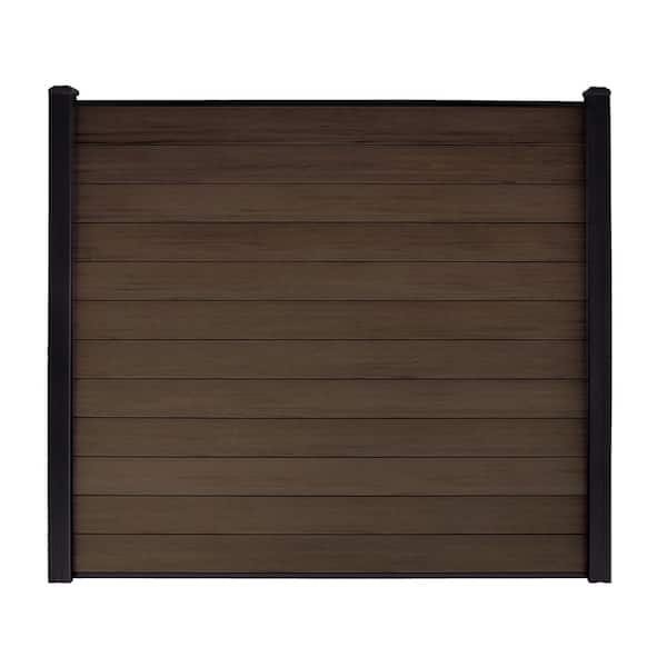 CREATIVE SURFACES 6 ft. x 6 ft. Composite Fence Series Mocha Brushed Fence Panel (12-Pack)