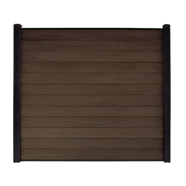 6 ft. x 6 ft. Composite Fence Series Mocha Brushed Fence Panel (12-Pack)