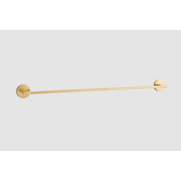 SIGNATURE HARDWARE Drea 24 in. Wall Mounted Towel Bar in Brushed Gold