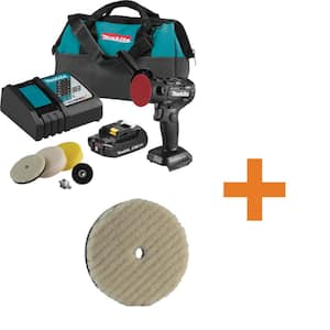 18V LXT Sub-Compact Brushless 3 in. Polisher/2 in. Sander (2.0Ah) with bonus 3 in. Hook and Loop Wool Cutting Pad