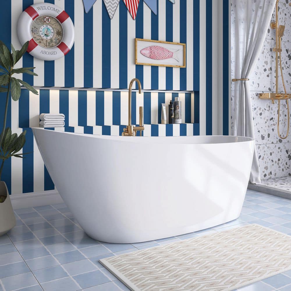 Adecab 59 in. x 29 in. Acrylic Freestanding Flatbottom Soaking