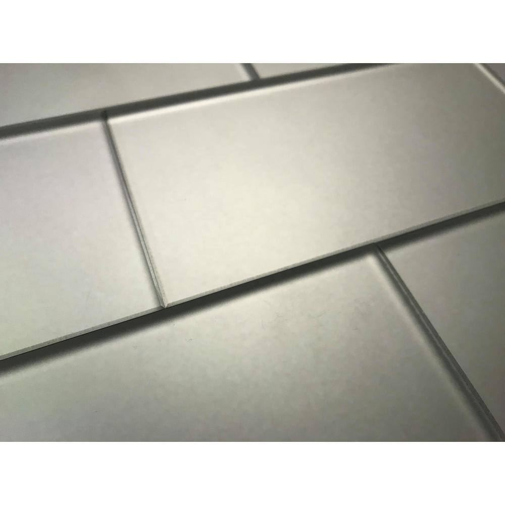 Eternal Silver Matte Glass 3x6 Subway Wall Tile