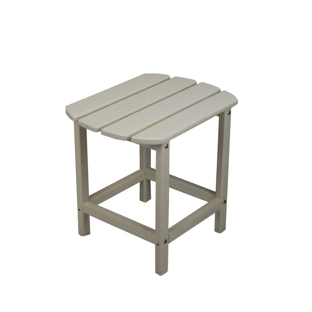 CASAINC White HDPE Resin Plastic Outdoor Side TableCRHDPETBWG The