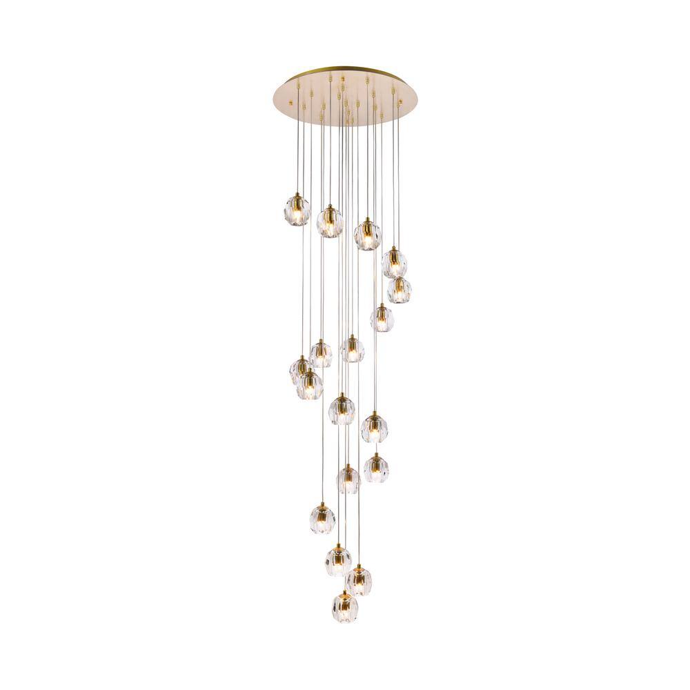 Timeless Home 19.7 in. 18-Light Gold Pendant Light