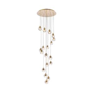 Timeless Home 19.7 in. 18-Light Gold Pendant Light