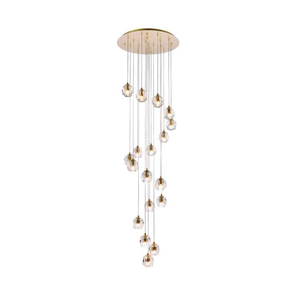 Unbranded Timeless Home 19.7 in. 18-Light Gold Pendant Light