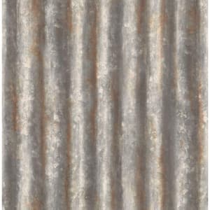 Kirkland Charcoal Corrugated Metal Paper Strippable Roll Wallpaper (Covers 56.4 sq. ft.)