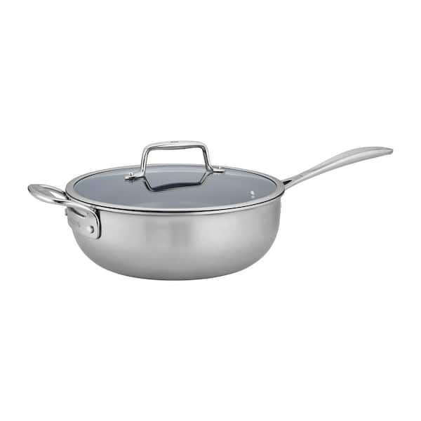ZWILLING Clad CFX 4.5 qt. Stainless Steel Ceramic Nonstick Saute Pan with Lid