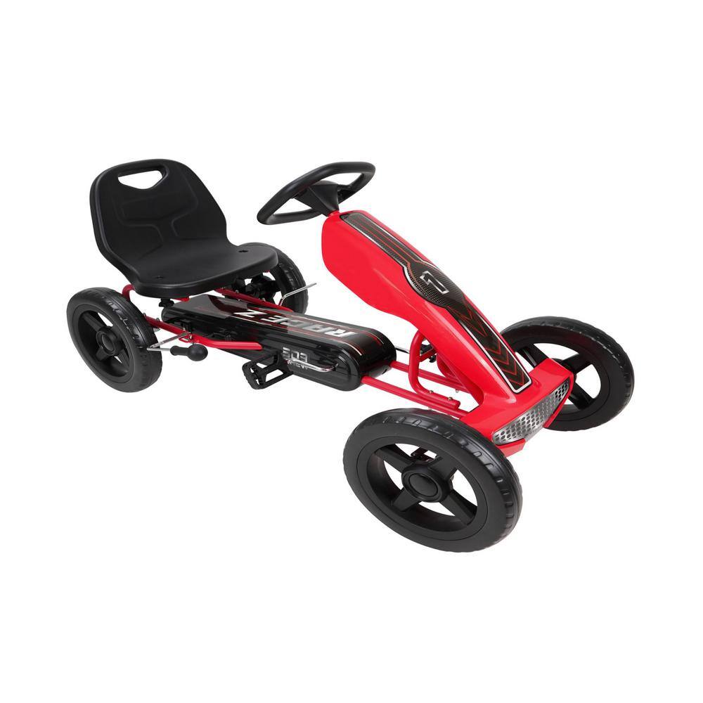 Red and Black Steel Frame Pedal Go Kart with EVA Wheels