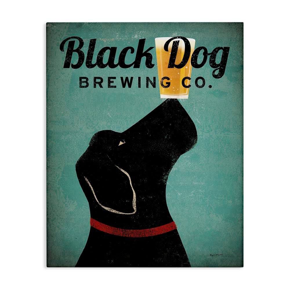 Black Dog Brewing Antique Beer Sign by Ryan Fowler Unframed Graphic Art Print Typography 20 in. x 16 in. price history on PriceWatchPro