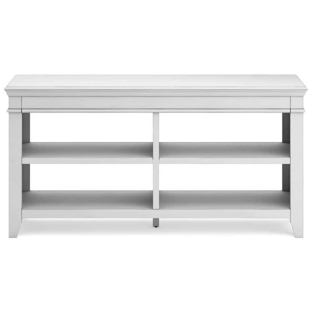 Distressed Whitewash 60" Transitional Home Office Desk