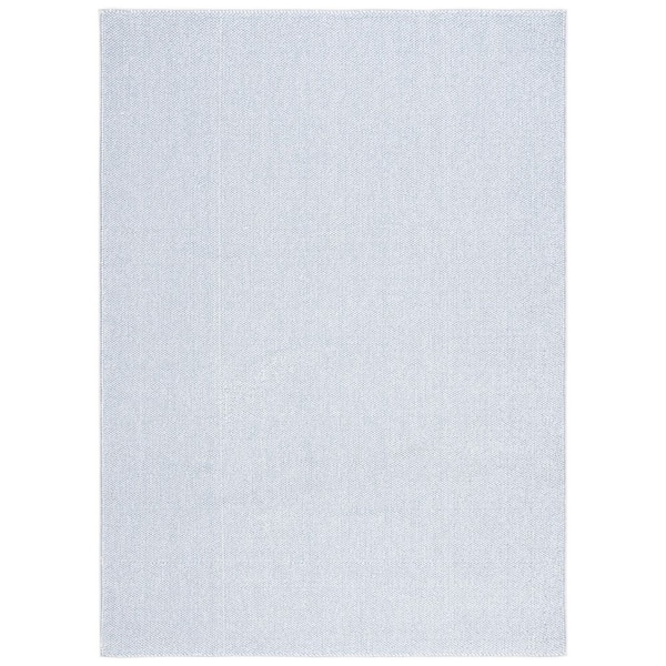 River 5 ft. x 8 ft. Blue/Ivory Solid Marle Area Rug