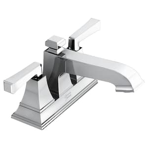 Town Square S 4 in. Centerset 2-Handle Bathroom Faucet with Drain Assembly and WaterSense 1.2 GPM in Chrome