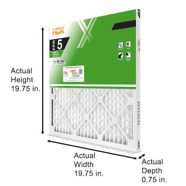 HDX - 20 in. x 20 in. x 1 in. Standard Pleated Furnace Air Filter FPR 5, MERV 8 (3-Pack)