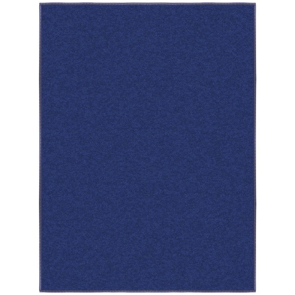 Ottohome Collection Non-Slip Rubberback Modern Solid Design 2x3 Indoor Entryway Mat, 2 ft. 3 in. x 3 ft., Navy