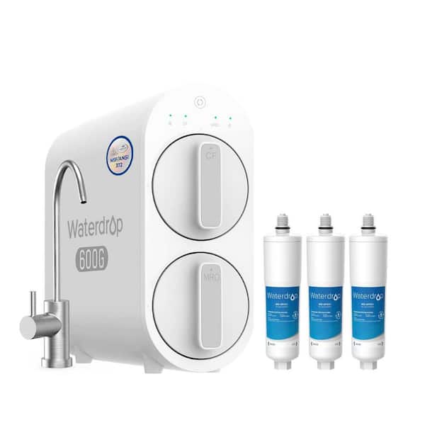 Waterdrop Advanced Under-Sink Water Care Package: G2P600 RO Filtration System,AP431-3 Aqua-Pure Compatible Scale Inhibitor (3Pack)