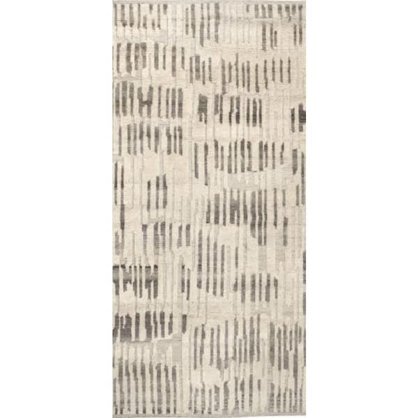Hicks Hand Knotted Wool Natural 3 ft. x 8 ft. Indoor Runner Rug