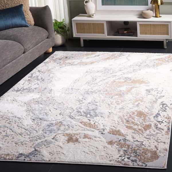 Aura 5 ft. x 7 ft. Beige/Gray Abstract Area Rug