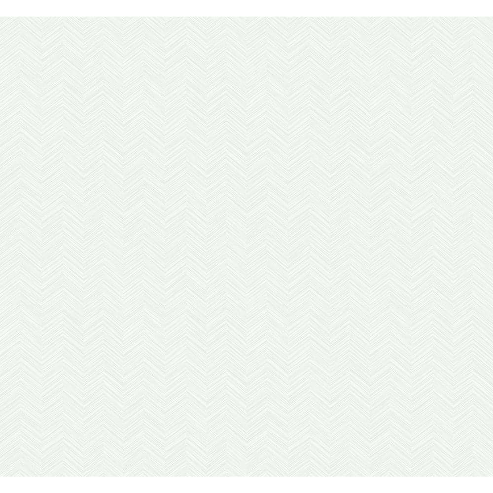 Seabrook Designs Mini Herringbone Stripe Metallic Silver and Ivory ...