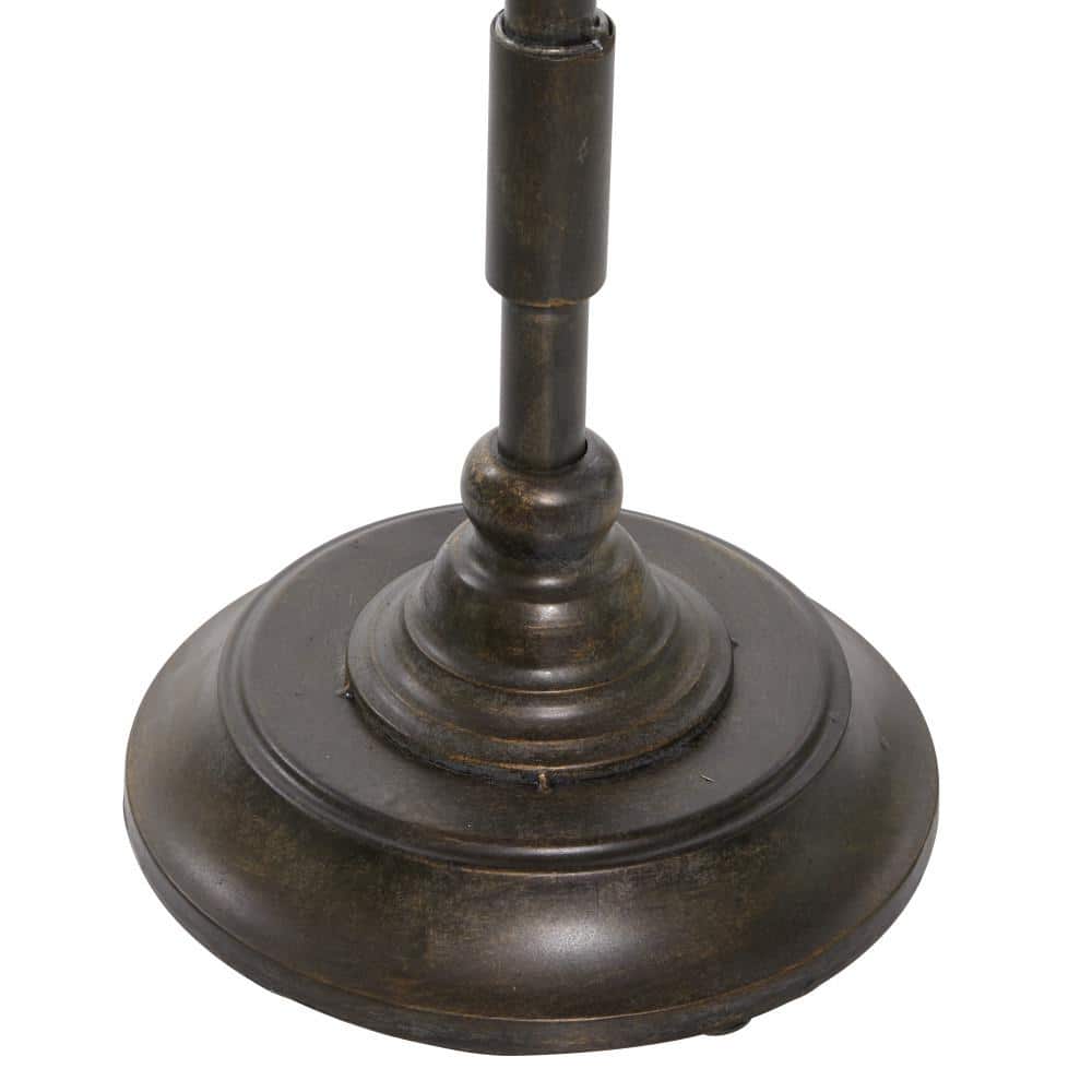Industrial Black Metal and Brown Wood Round Accent Table