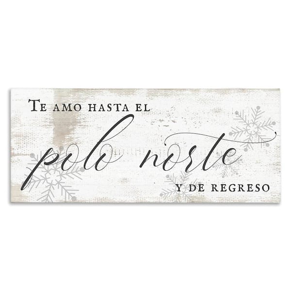 Stupell Industries Love You to North Pole by Lil' Rue Gallery Wrapped Unframed Abstract Graphic Art Print 17 in. x 40 in.