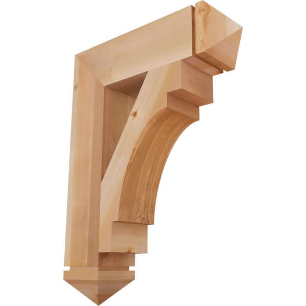 Ekena Millwork 5.5 in. x 32 in. x 24 in. Western Red Cedar Merced Arts and Crafts Smooth Bracket