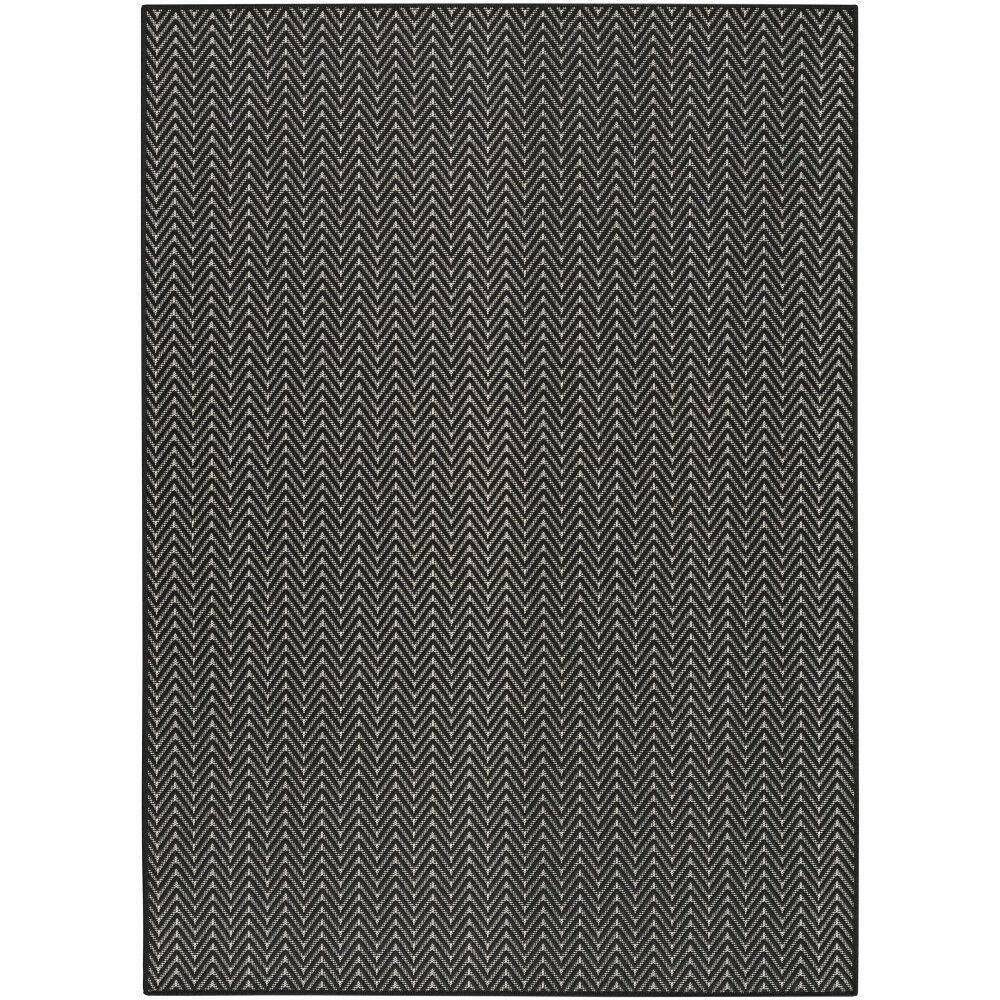 Horizon Black 5 ft. x 7 ft. Indoor/Outdoor Geometric Contemporary Area Rug price history on PriceWatchPro