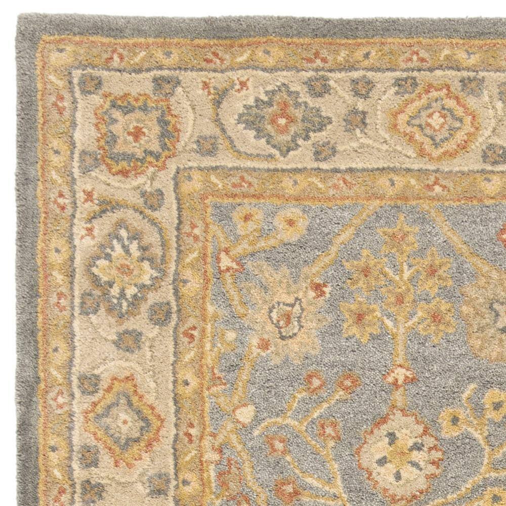 Heirloom Blue Square Hand-Tufted Wool Rug