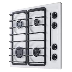 24 in. Gas Cooktop in White with 4 Burners