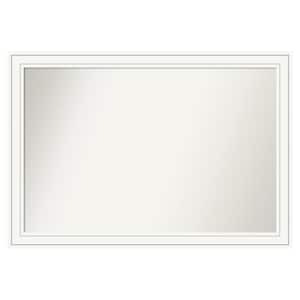 Craftsman White 49 in. x 34 in. Custom Non-Beveled Satin Wood Framed Bathroom Vanity Wall Mirror