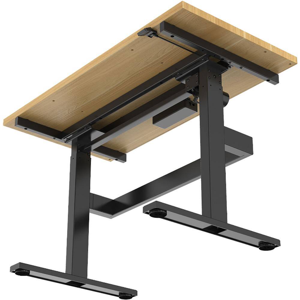 Modern 47" Black Adjustable Height Work Desk with Metal Frame