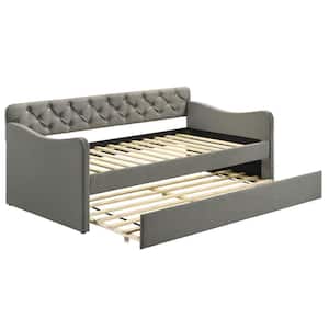 Rahul Gray Twin Upholstered Daybed with Trundle