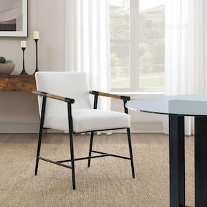 Zara White Stain-Resistant Fabric Dining Chair