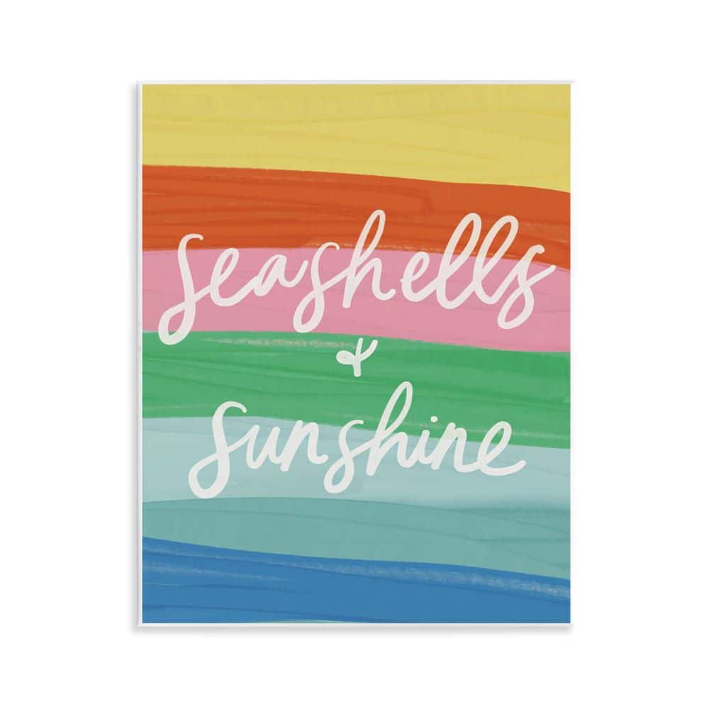Seashells and Sunshine on Rainbow by Amanda Houston Unframed Typography Graphic Art Print 14 in. x 11 in. price history on PriceWatchPro