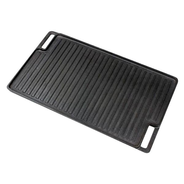 NutriChef 18 Cast Iron Skillet Reversible Grill Plate Pan for