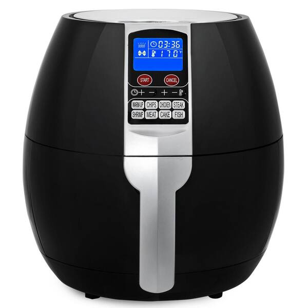 Ensue 3.7 Qt. Black Air Fryer with Digital Control Panel Programming