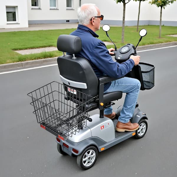 SKYSHALO Scooter Rear Basket, Heavy Duty Metal Wire Basket