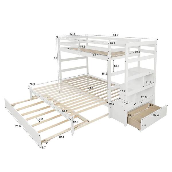 Twin XL Over King Bunk Bed 