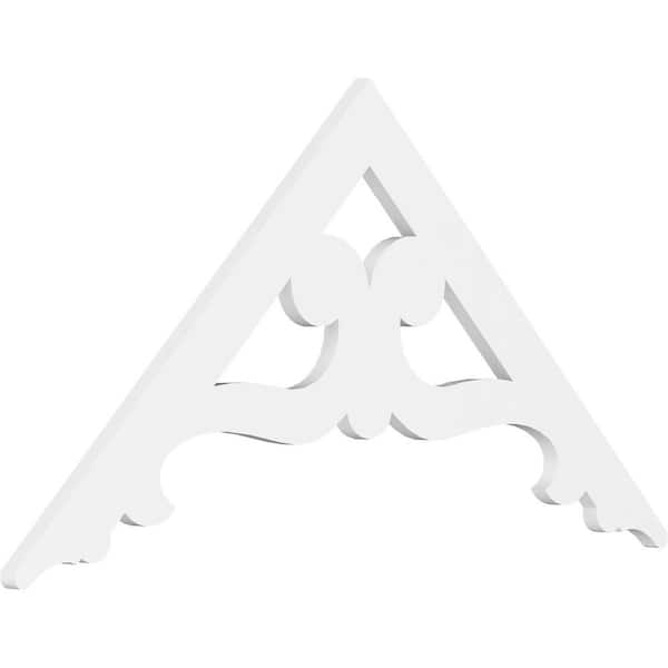 Ekena Millwork 1 in. x 48 in. x 24 in. (12/12) Pitch Brontes Gable Pediment Architectural Grade PVC Moulding