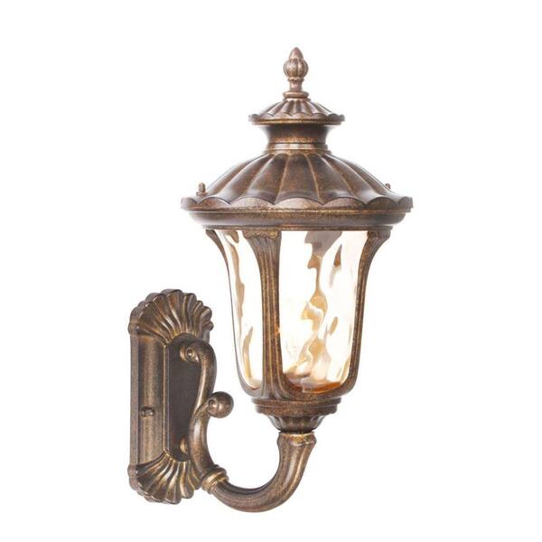 Livex Lighting Providence Wall-Mount 1-Light Moroccan Gold Outdoor Incandescent Wall Lantern Sconce