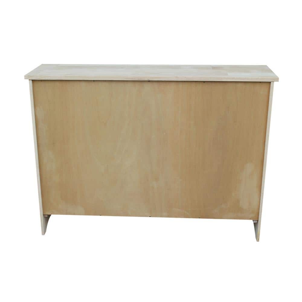 Light Brown Coastal Adjustable Shelving Buffet Sideboard