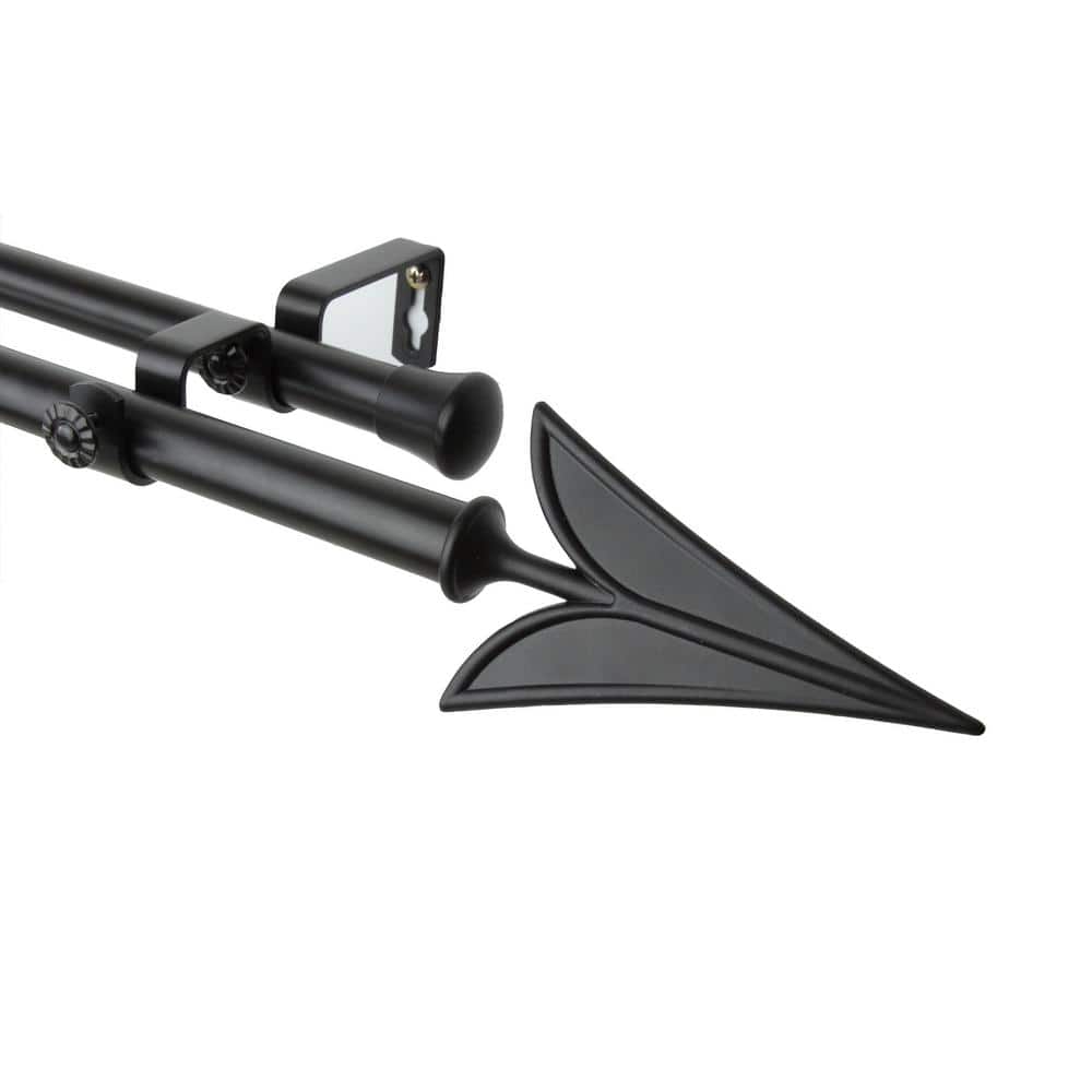 48 in. x 84 in. Arrow Double Curtain Rod Set in Black price history on PriceWatchPro
